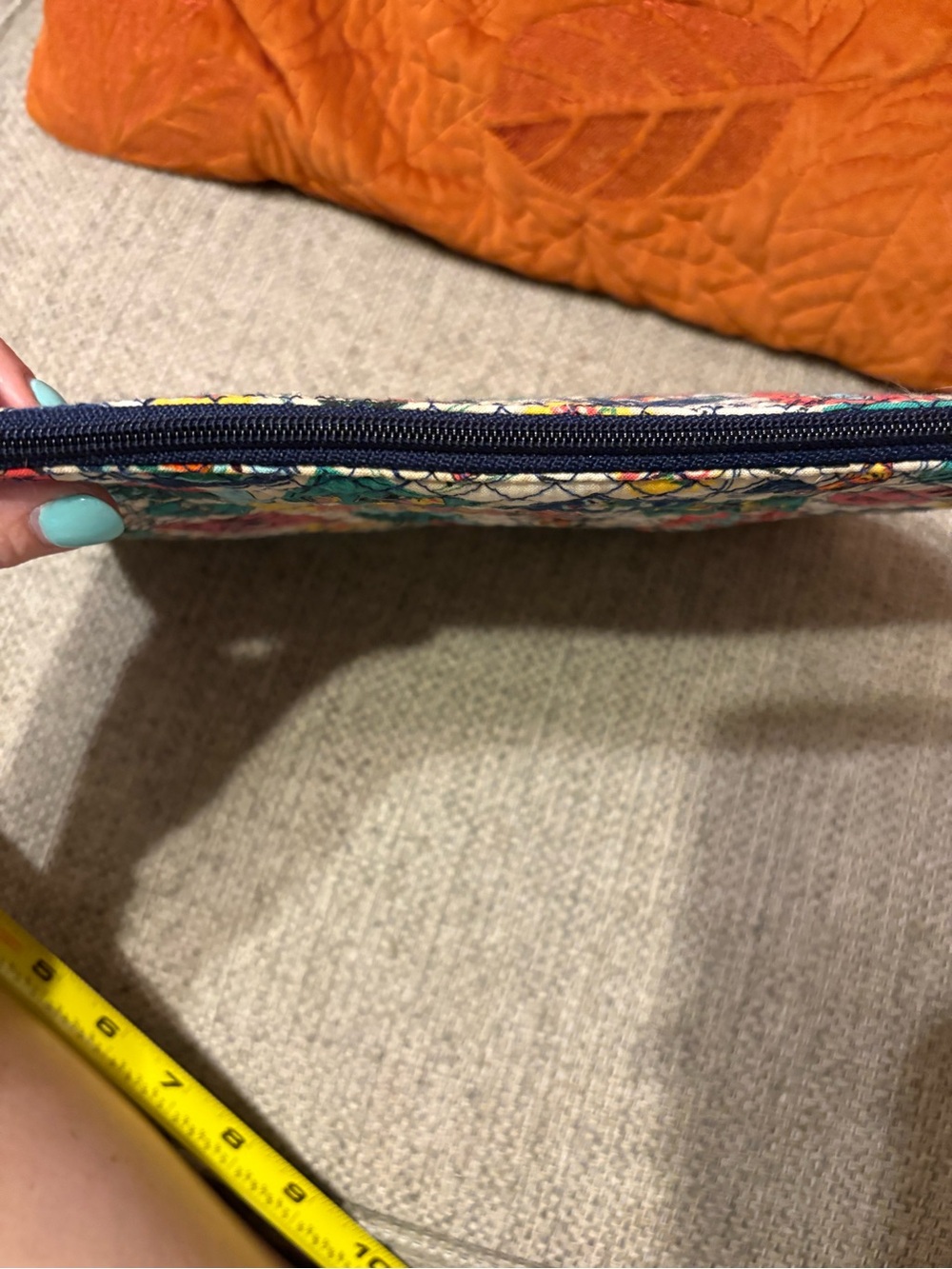 Vera Bradley Quilted Wristlet in a Colorful Travel Print of stamps - Picture 5 of 9